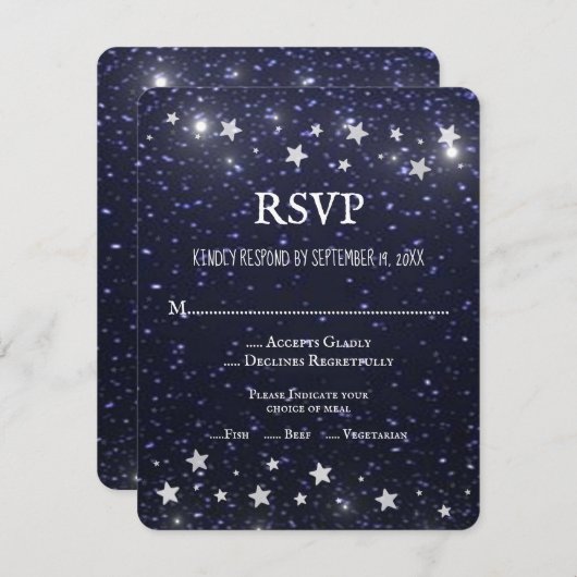 Carte RSVP Starry Night Wedding (Devant / Derrière)