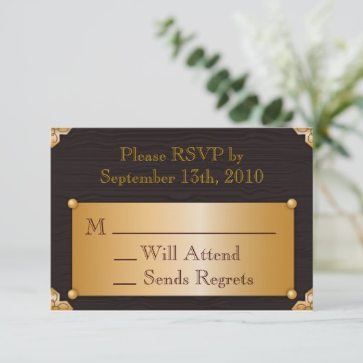 Carte RSVP Steampunk (Debout devant)