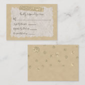 Carte RSVP Style Scrapbook Gold Parties scintillan (Devant / Derrière)