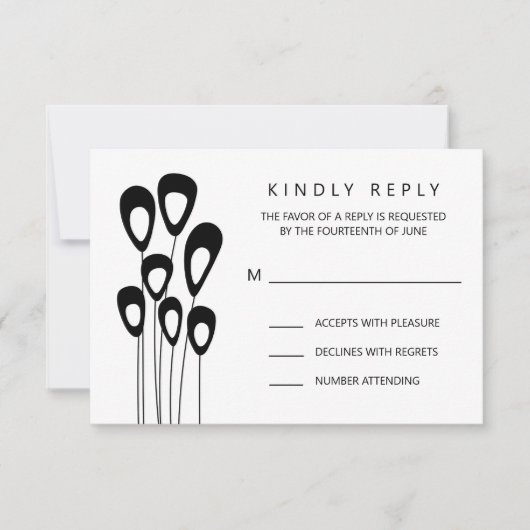 Carte RSVP Stylisée Peacock Faire-part de mariage (Devant)