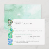 Carte RSVP Succulente Aquarelle - détaillée (Devant / Derrière)
