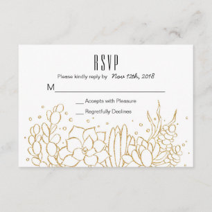 Carte RSVP Succulente de mariage de terrarium