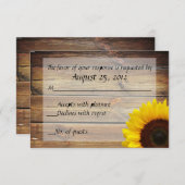 Carte RSVP Sunflower Country (Devant / Derrière)