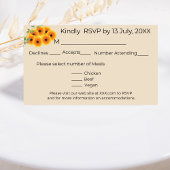 Carte RSVP Sunflower décontractée