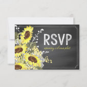 Carte RSVP Sunflower et Chalkboard (Dos)
