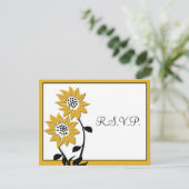 Carte RSVP Sunflowers simple (Debout devant)