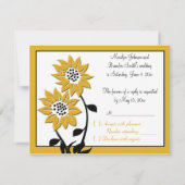 Carte RSVP Sunflowers simple (Dos)
