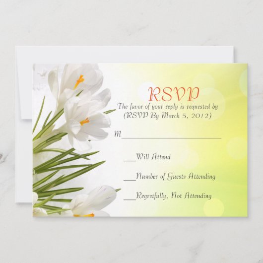 Carte RSVP Sunny Spring White Iris (Devant)