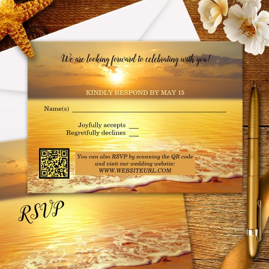 Carte RSVP Sunset Beach Wedding