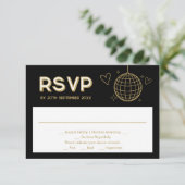 Carte RSVP Super Black Gold Mariage (Debout devant)