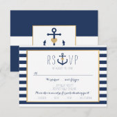 Carte RSVP sur le thème nautique - Carte de répons (Devant / Derrière)