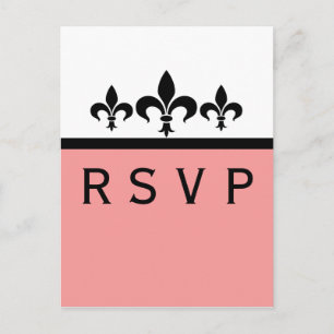 Carte RSVP Swanky Fleur De Lis, Rose