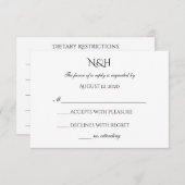 Carte RSVP Sweet Elegance (Devant / Derrière)