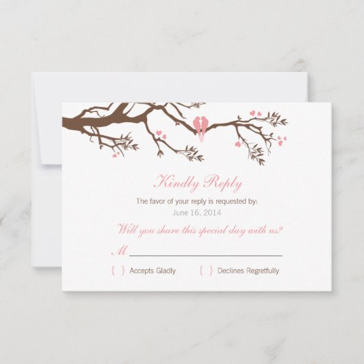 Carte RSVP Sweet Little Inséparables (Devant)