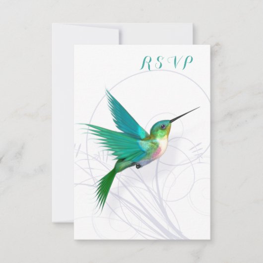 Carte RSVP Swirl de colibri (Devant)