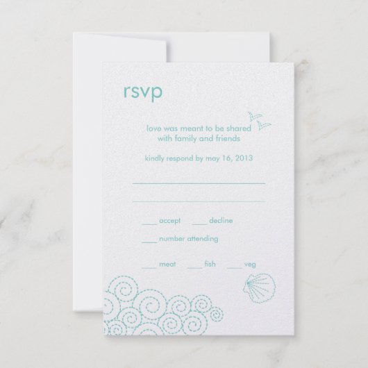 Carte RSVP Swirling Waves - Robin's Egg Blue (Devant)