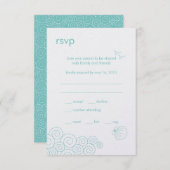 Carte RSVP Swirling Waves - Robin's Egg Blue (Devant / Derrière)