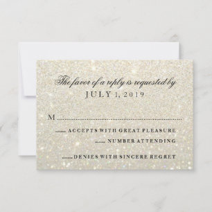 Carte RSVP - Tab Glit Or Blanc