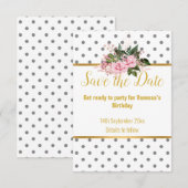 CARTE RSVP TACHE BLANCHE GRIS ÉLÉGANT (Devant / Derrière)