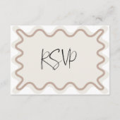 Carte RSVP Taupe Beige Wavy Border (Dos)