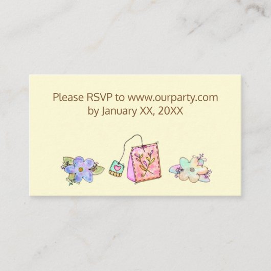 Carte RSVP Tea Party (Devant)
