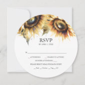 Carte RSVP Tournesol rond Invitations empilables (Devant)