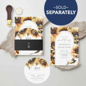 Carte RSVP Tournesol rond Invitations empilables