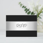 Carte RSVP Tous les événements Elegant Black Light (Debout devant)