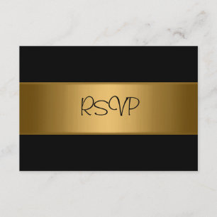 Carte RSVP Tous les événements Elégant Noir Bronze