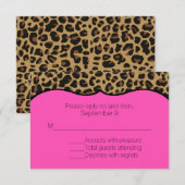 Carte RSVP tout usage rose et Poster de animal (Devant / Derrière)