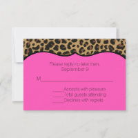 Carte RSVP tout usage rose et Poster de animal