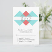 Carte RSVP trieuse rouge turquoise (Debout devant)