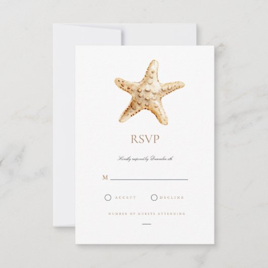 Carte RSVP Tropical Beach Ocean Shell (Devant)