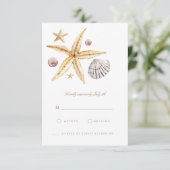 Carte RSVP Tropical Beach Ocean Shell (Debout devant)
