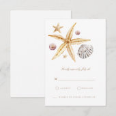 Carte RSVP Tropical Beach Ocean Shell (Devant / Derrière)
