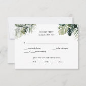 Carte RSVP Tropical Botanique - Mariage de destina (Devant)