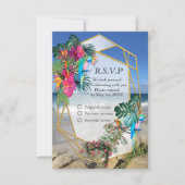 Carte RSVP Tropical Flora Paradise Beach Scenery (Devant)