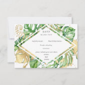 Carte RSVP Tropical Golden Foliage (Devant)