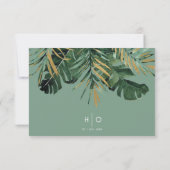 Carte RSVP Tropical moderne Palm vert poussiéreux  (Dos)