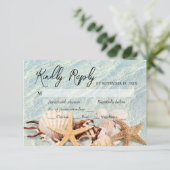 Carte RSVP Tropical Ocean Beach Seashell (Debout devant)