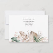 Carte RSVP Tropical Orchid and Monstera (Dos)