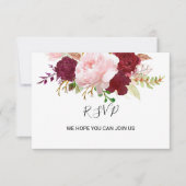 Carte Rsvp Tropical Rouge et Romantique (Devant)