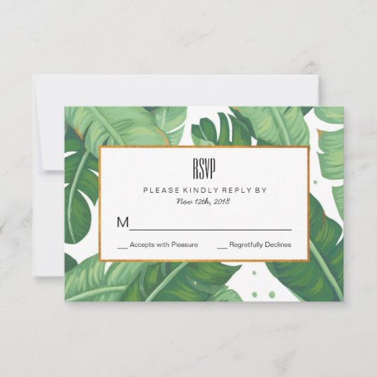 Carte RSVP Tropical Summer Wedding (Devant)