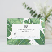 Carte RSVP Tropical Summer Wedding (Debout devant)