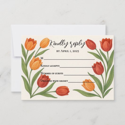 Carte RSVP Tulip Veil (Devant)