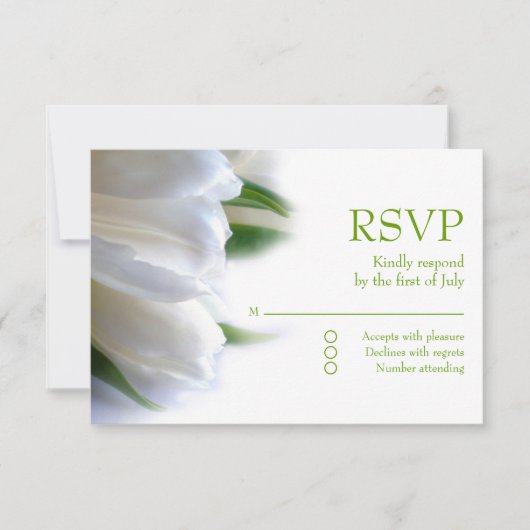 Carte RSVP Tulipes blanches (Devant)
