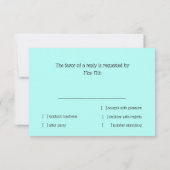 Carte RSVP Turquoise Aqua Star de David (Dos)