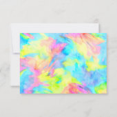 Carte RSVP Turquoise Blue Lime Pink Tie Dye (Dos)