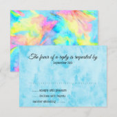 Carte RSVP Turquoise Blue Lime Pink Tie Dye (Devant / Derrière)
