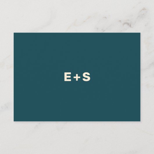 Carte RSVP turquoise et beige Wes Anderson inspiré (Dos)